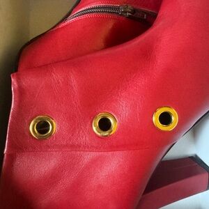 Le Chateau Red Heels with Gold Accents